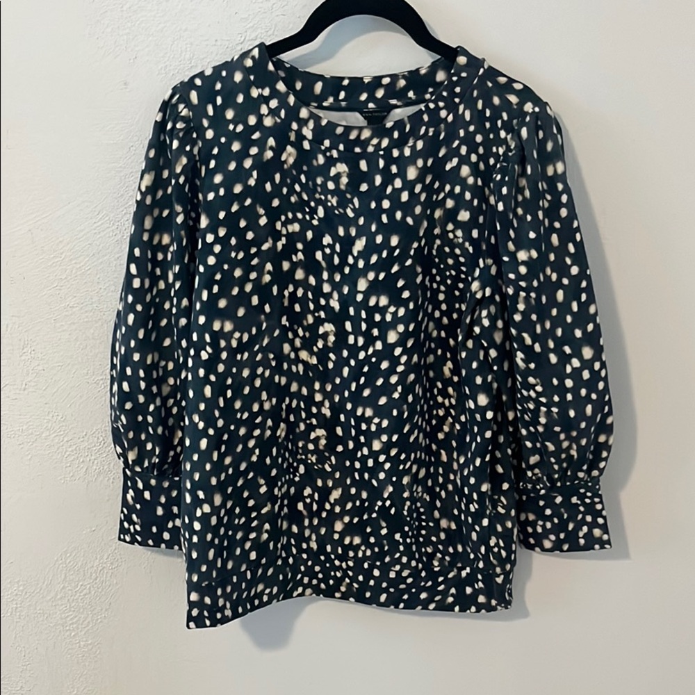Ann Taylor Spotted Puff Sleeve Sweatshirt